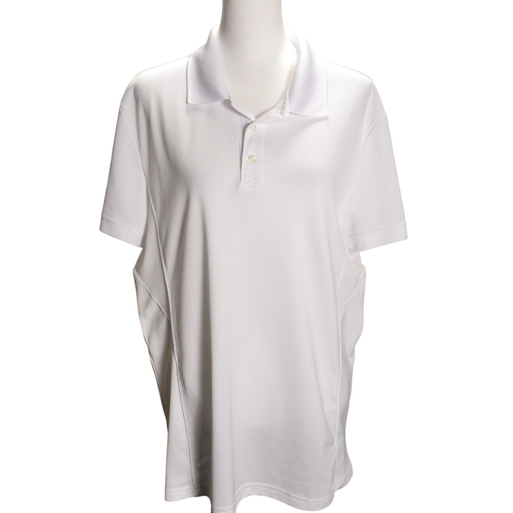 FILA SPORT Mens Golf Athletic Fit Polo Shirt White Size L Short Sleeve Causl